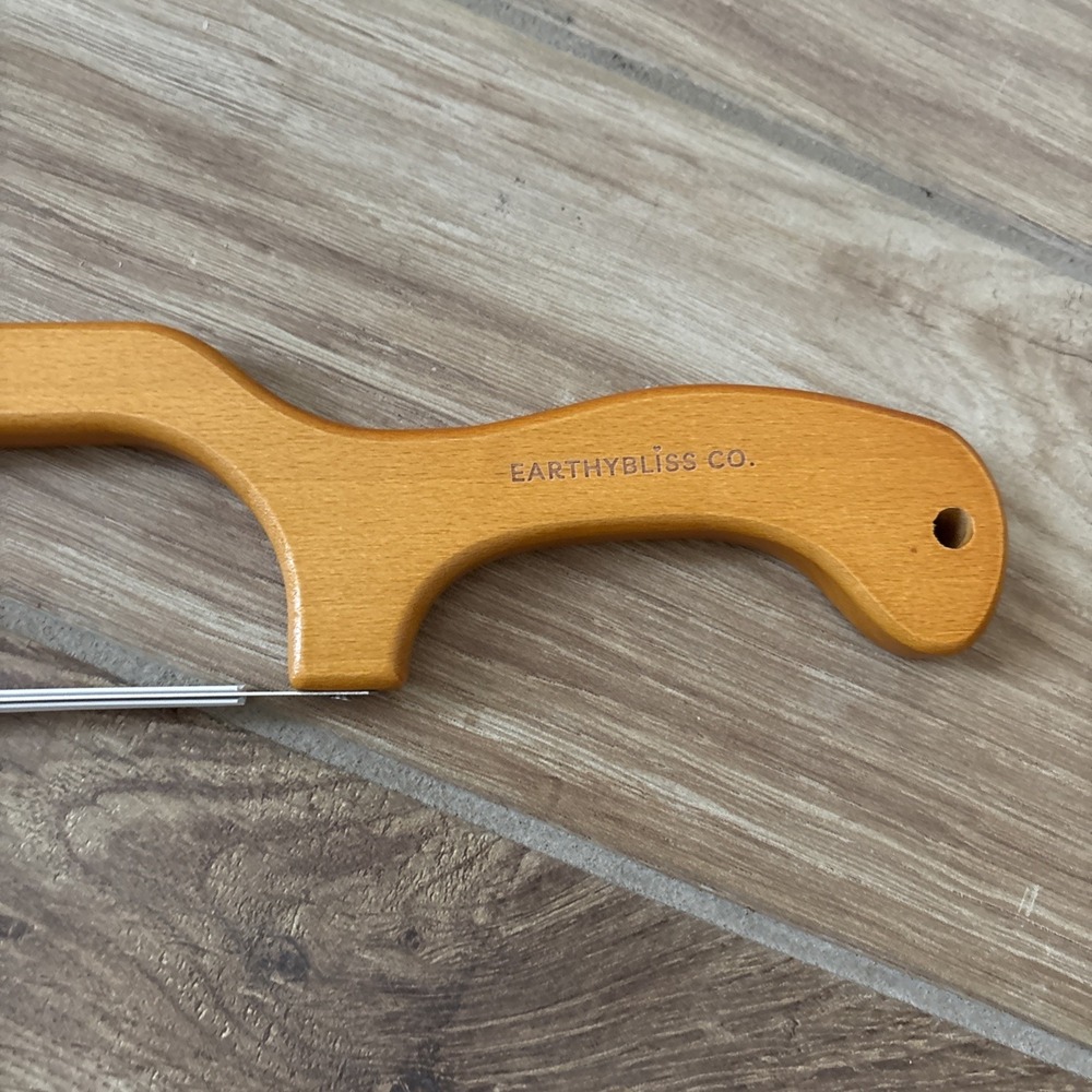 Earthy Bliss Co Breadly Bread Bow Knife Wooden Handle Slicer NEW